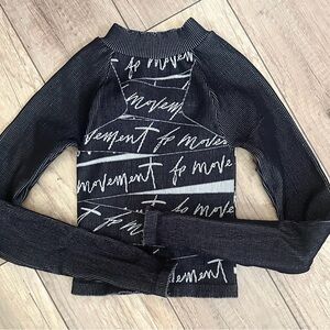 NWOT Free People Movement Good Karma Printed Logo Long Sleeve